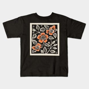 Lino Cut Birds Kids T-Shirt